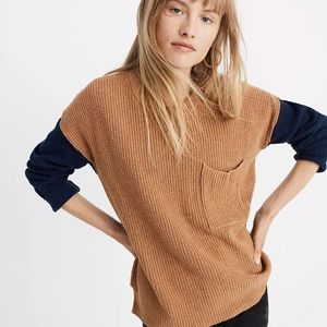 Madewell Thompson Pocket Pullover Sweater in ColorBlock XXS